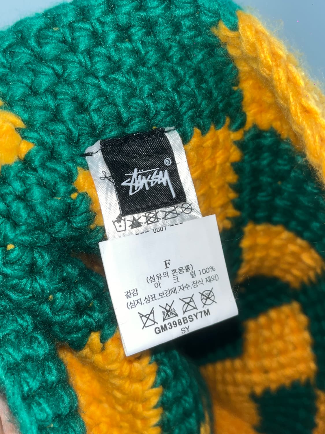 stussy 스투시 체크 패턴 니트 버킷햇  상품이미지7