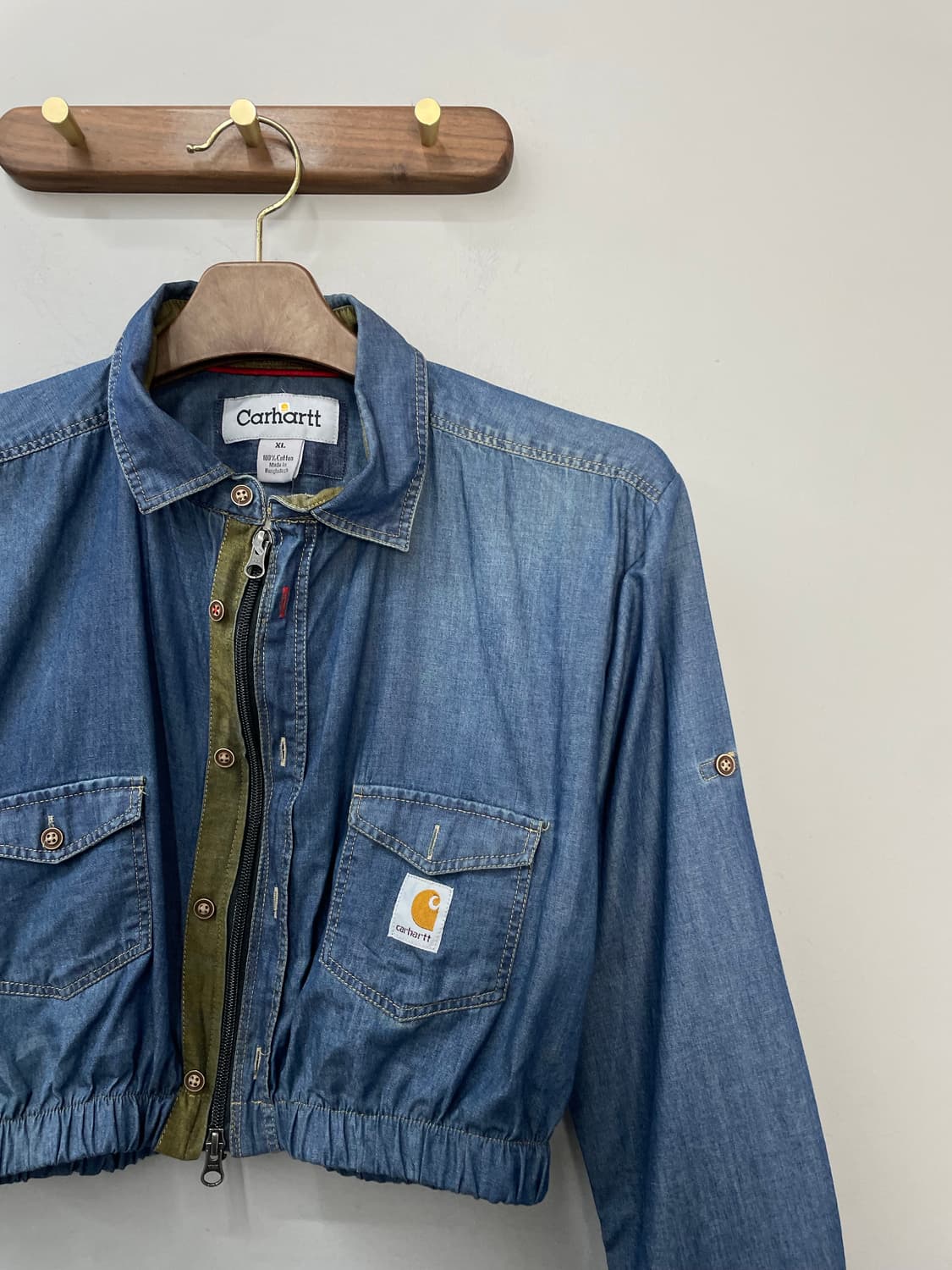 칼하트 커스텀 데님 크롭 셔츠 자켓 H1115 상품이미지3