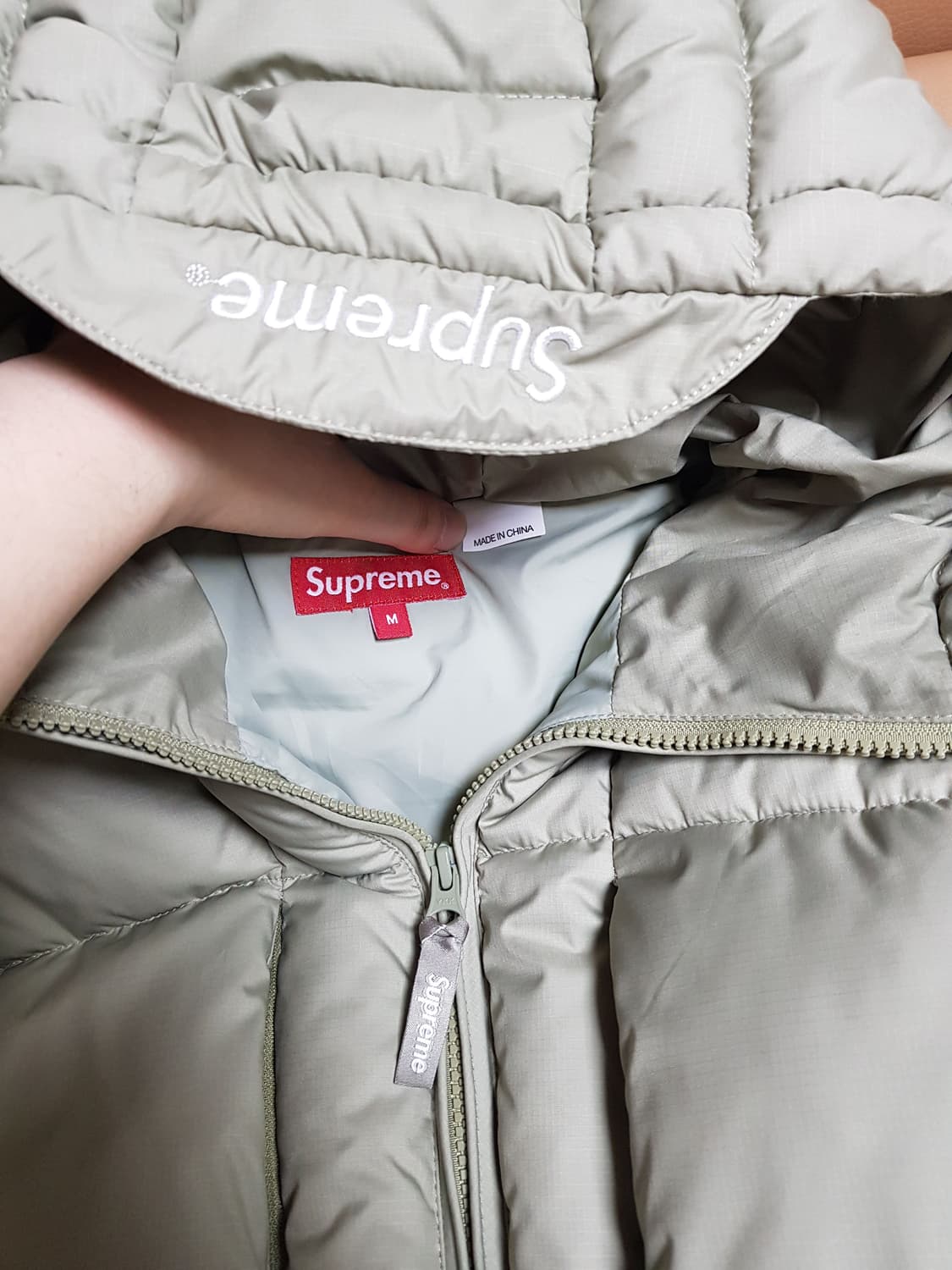 슈프림 와프 후드 퍼피 패딩 자켓 세이지 21FW 상품이미지5