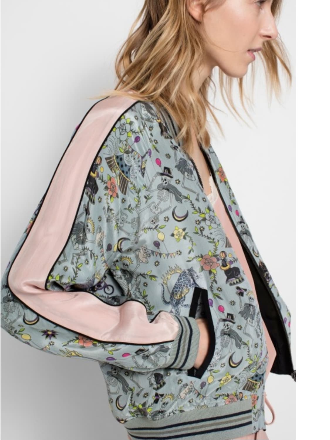 패턴 봄버 자켓 양면 상품이미지8