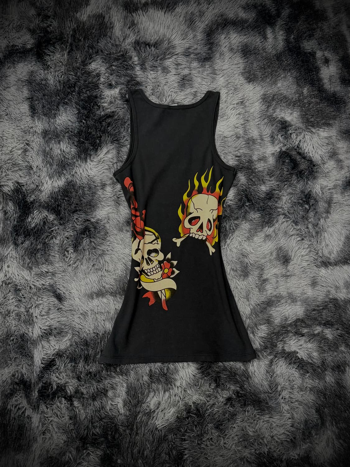 Ed Hardy 스컬 큐빅 블랙 슬리브리스 상품이미지2