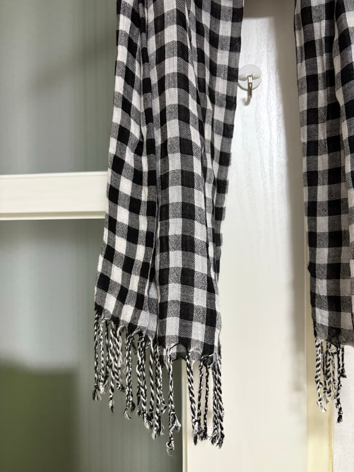 블랙 체크 스카프 상품이미지3