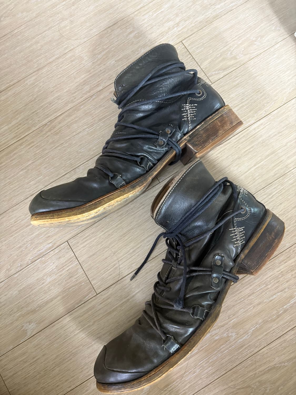 훕데두 빈티지 주름가공 부츠 상품이미지2