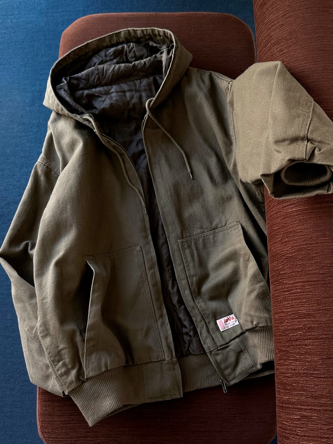 Cotton canvas padded hood jacket 상품이미지1