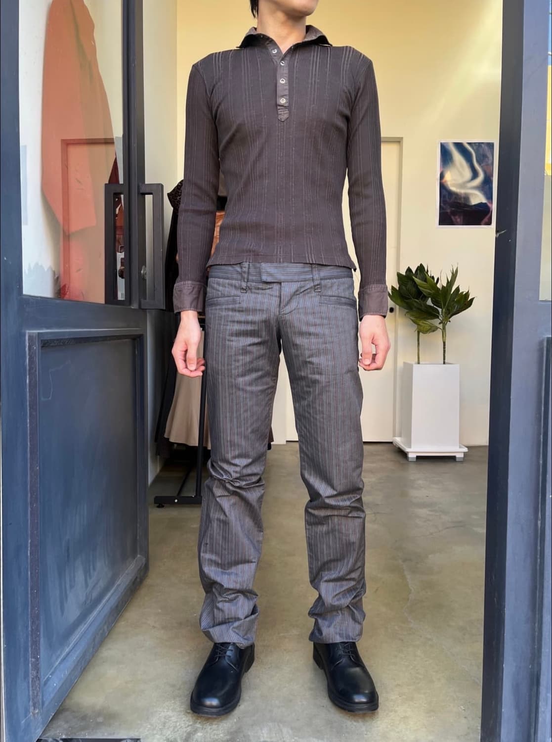 d&g striped double waist pants 상품이미지1