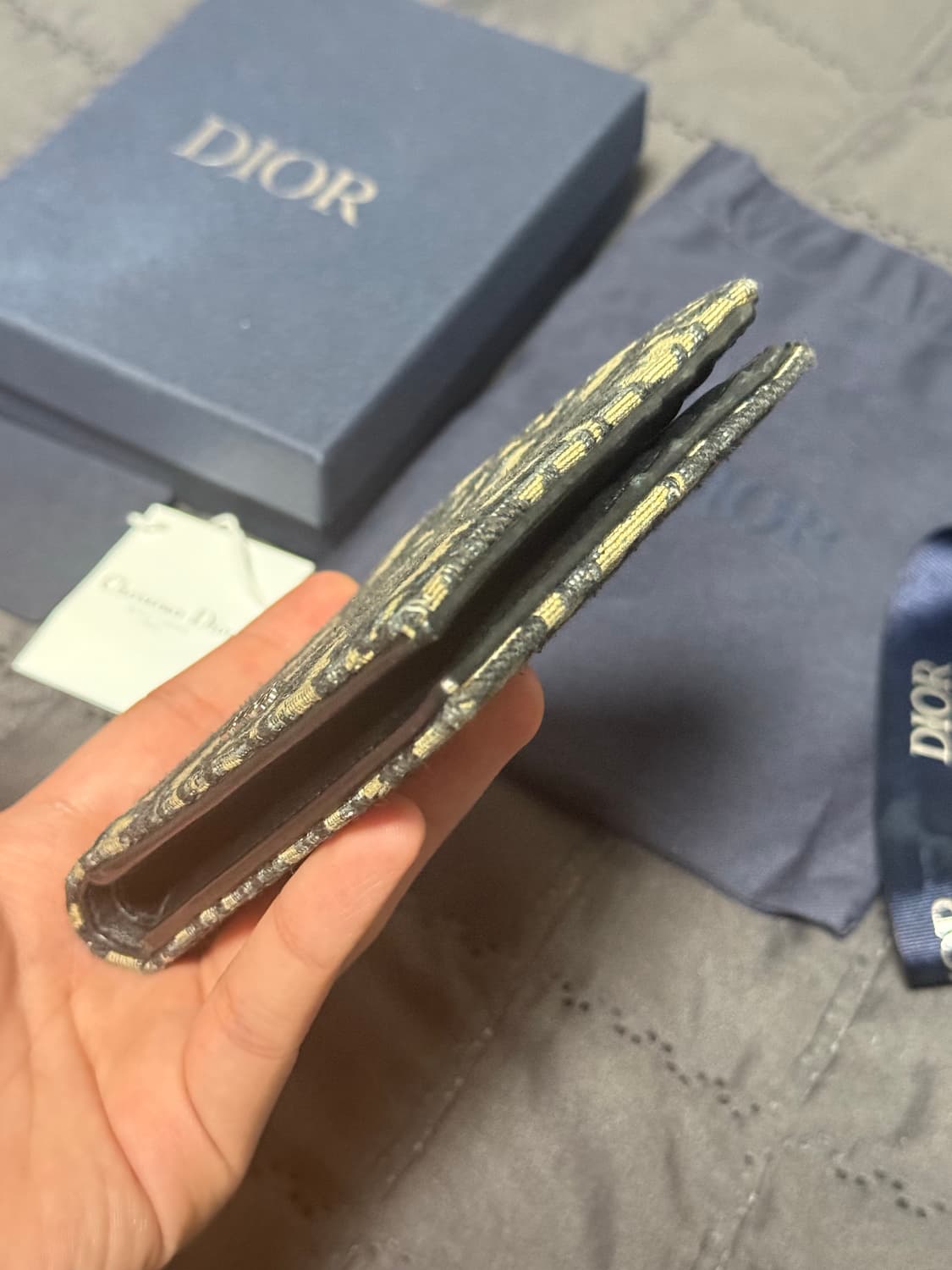 디올 오블리크 자카드 반지갑 베이지 상품이미지10