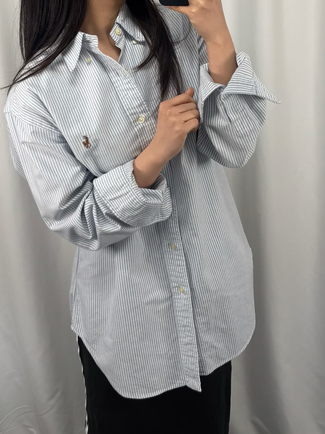 폴로 클래식 핏 스트라이프 셔츠 상품이미지1