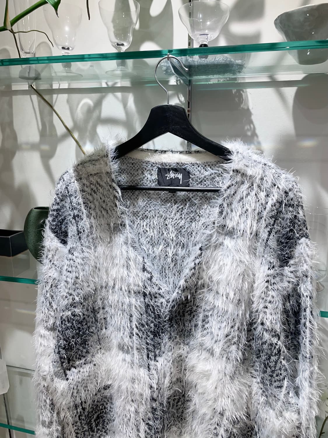 스투시 hairy plaid cardigan 상품이미지3