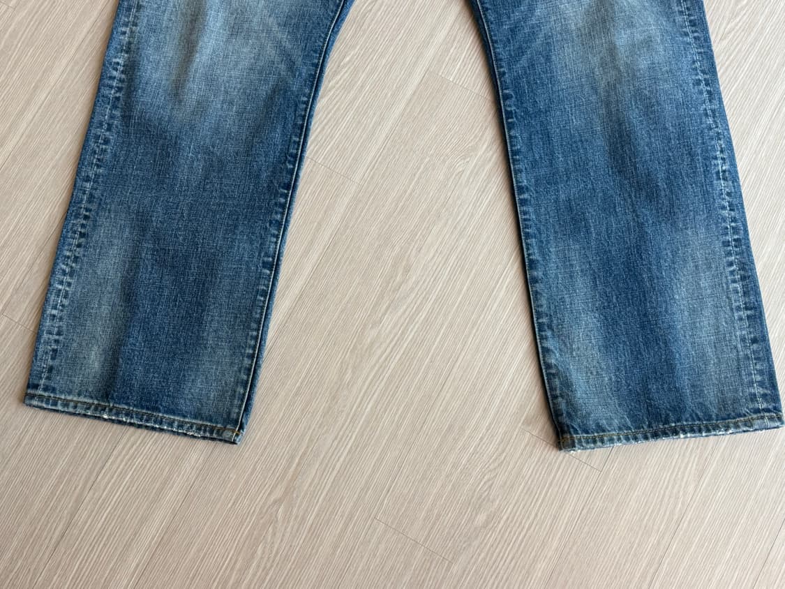 [L] 아웃스탠딩 30s 신치백 셀비지 와이드 데님팬츠 상품이미지7