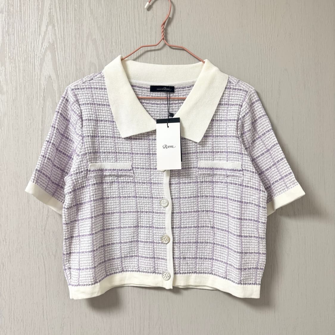 [새상품] 로엠 트위드 반팔 가디건 상품이미지1