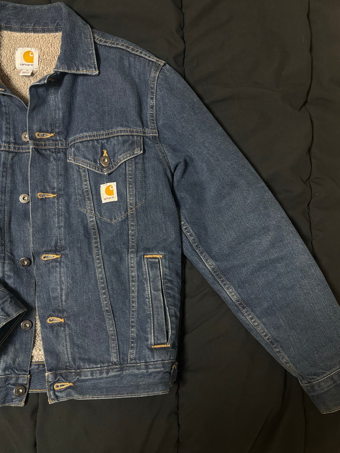 칼하트 쉐르파 데님 트러커 양털 자켓 상품이미지4