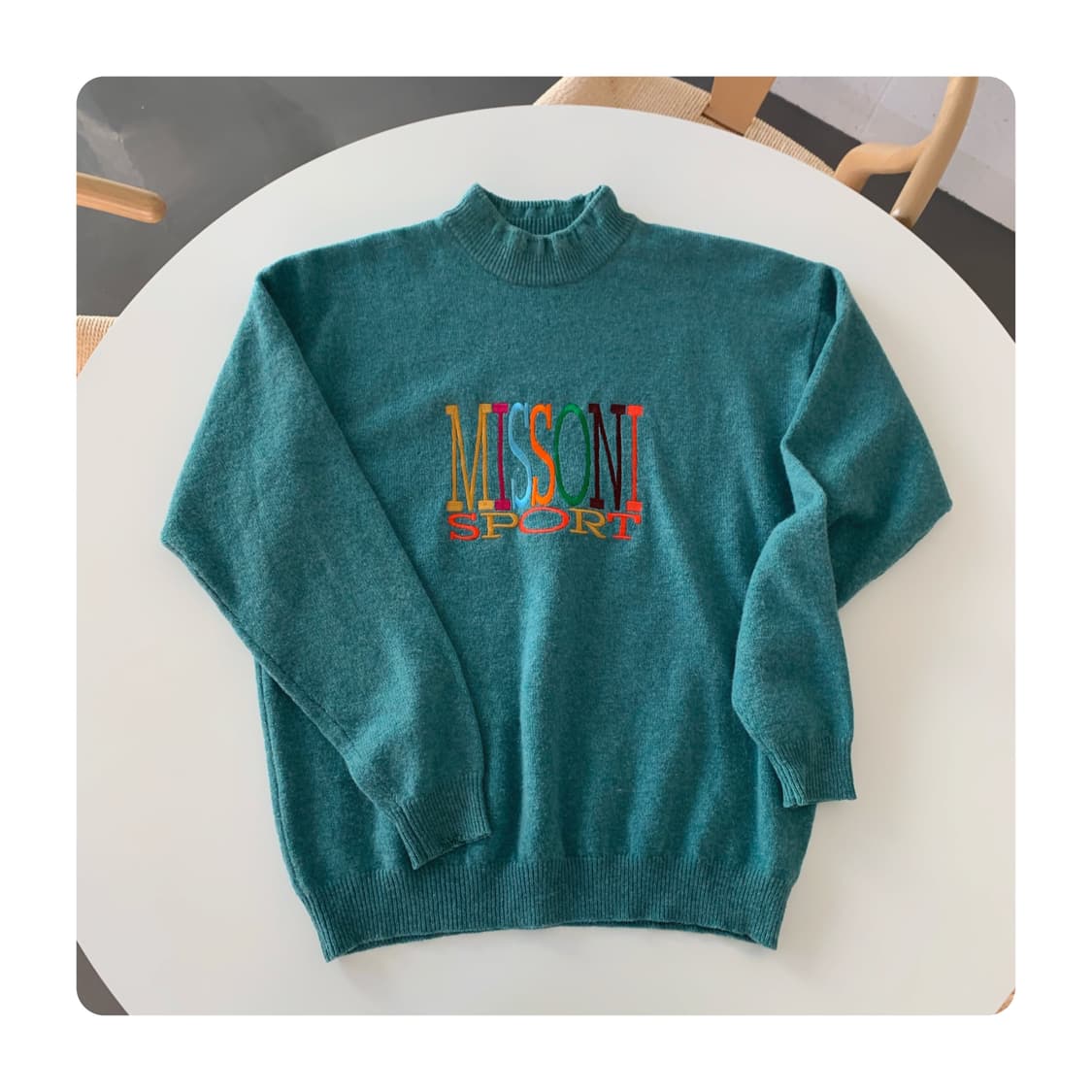 (MISSONI)미쏘니 민트 레인보우 니트 상품이미지5