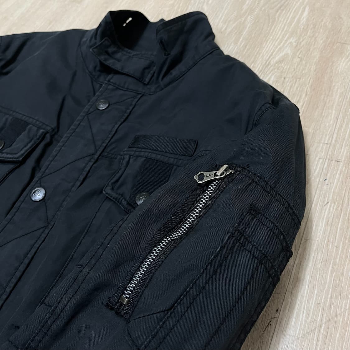 에비수 밀리터리 와펜 멀티포켓 야상 필드자켓 [블랙] M-L 상품이미지4