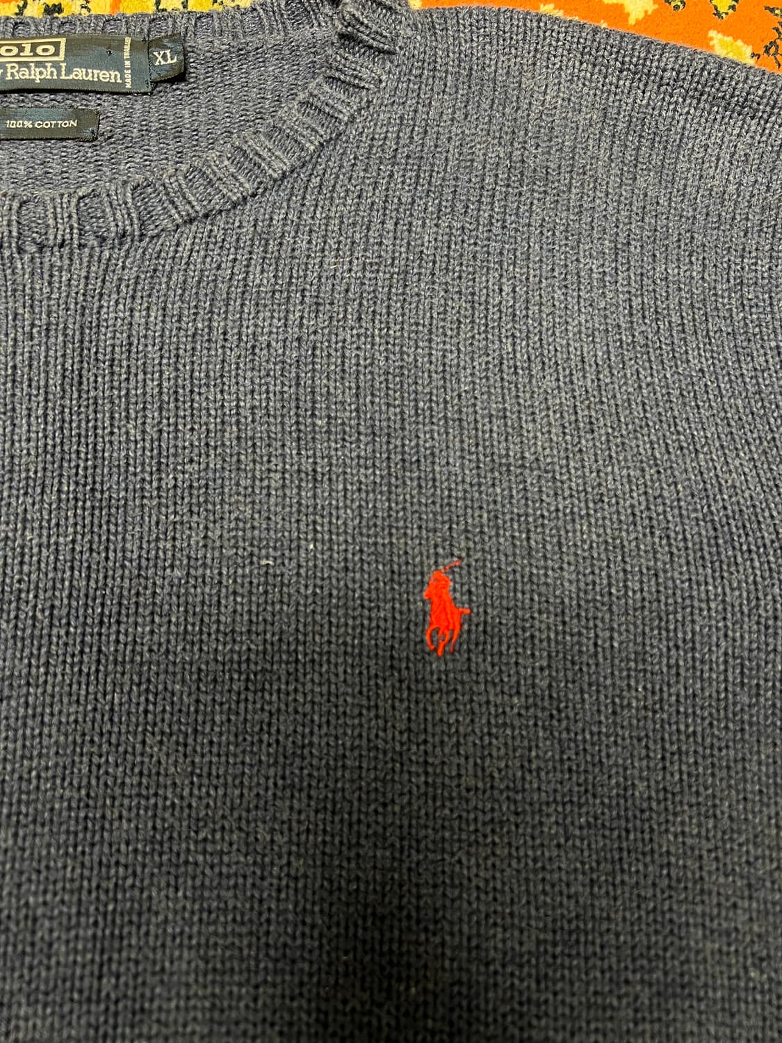 [XL] Polo Ralph Lauren 빈티지 코튼 니트 네이비 상품이미지2