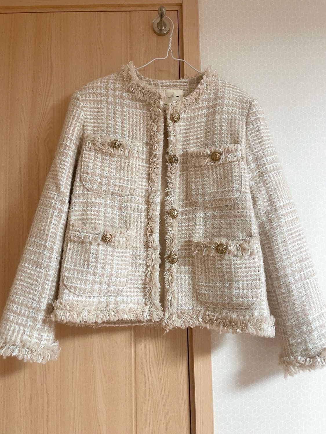 핑크베이지 트위드자켓 상품이미지1