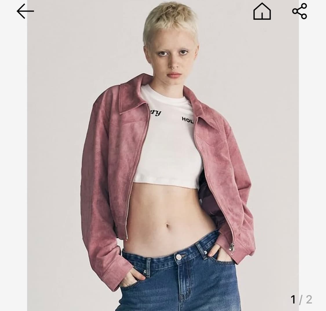 오디너리홀리데이 스웨이드 블루종 핑크 상품이미지1