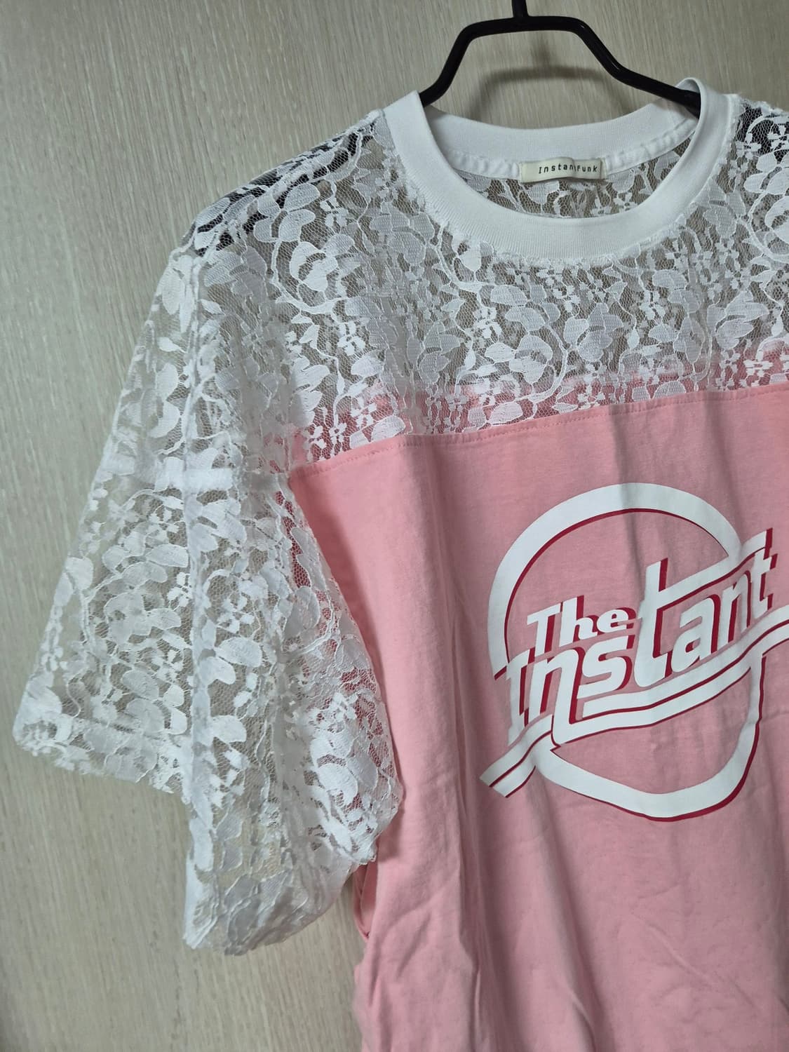 (24년) 인스턴트펑크 레이스 믹스 셔링티셔츠 반팔 상품이미지5