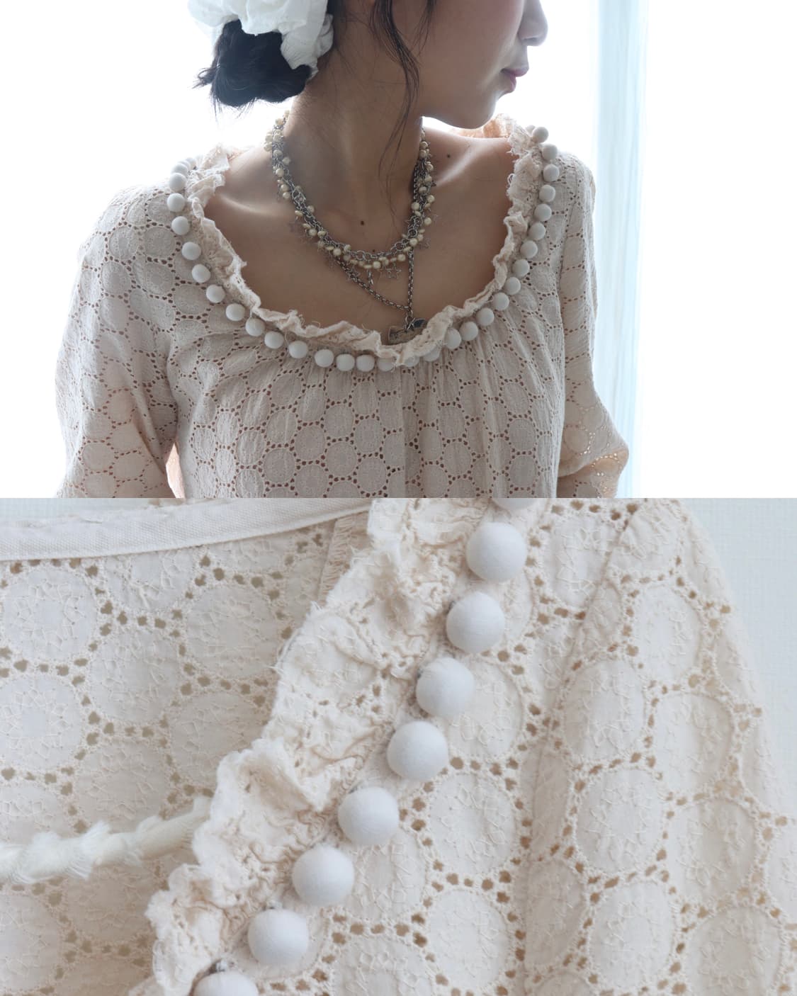 [Hysteric Glamour] Pom-Pom Lace Blouse 상품이미지8