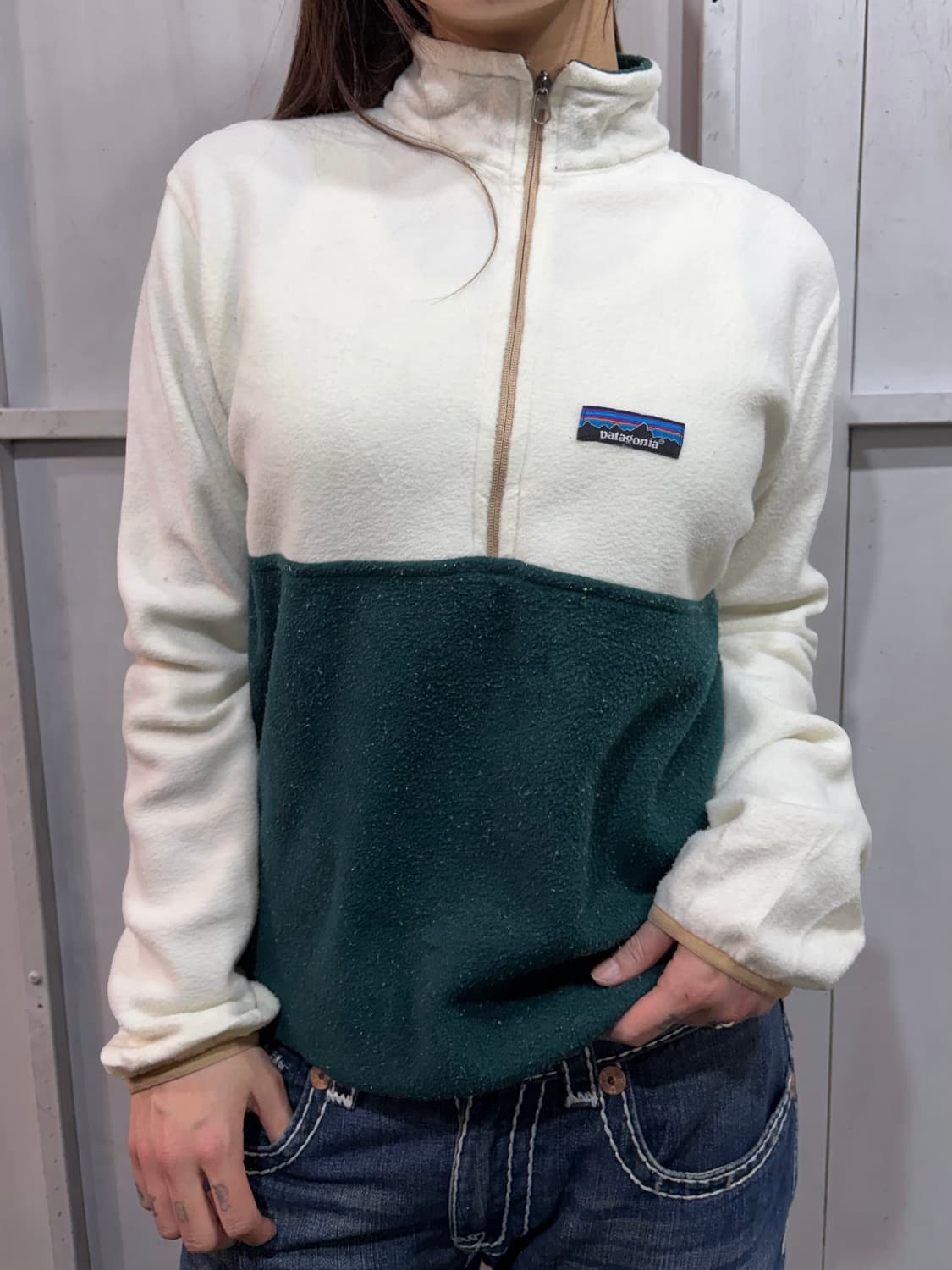 PATAGONIA white fleece half zip-up 상품이미지2