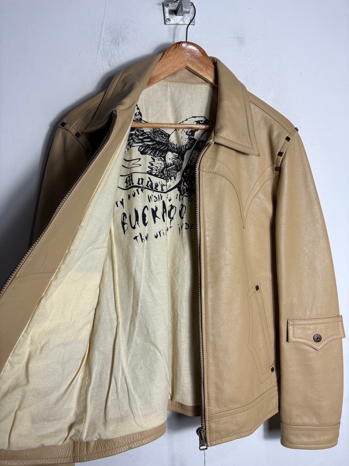 버카루 진 웨스턴 무드 가죽 자켓  상품이미지3