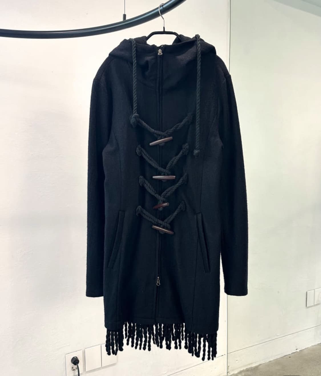 울 프린지 더플 코트 상품이미지1