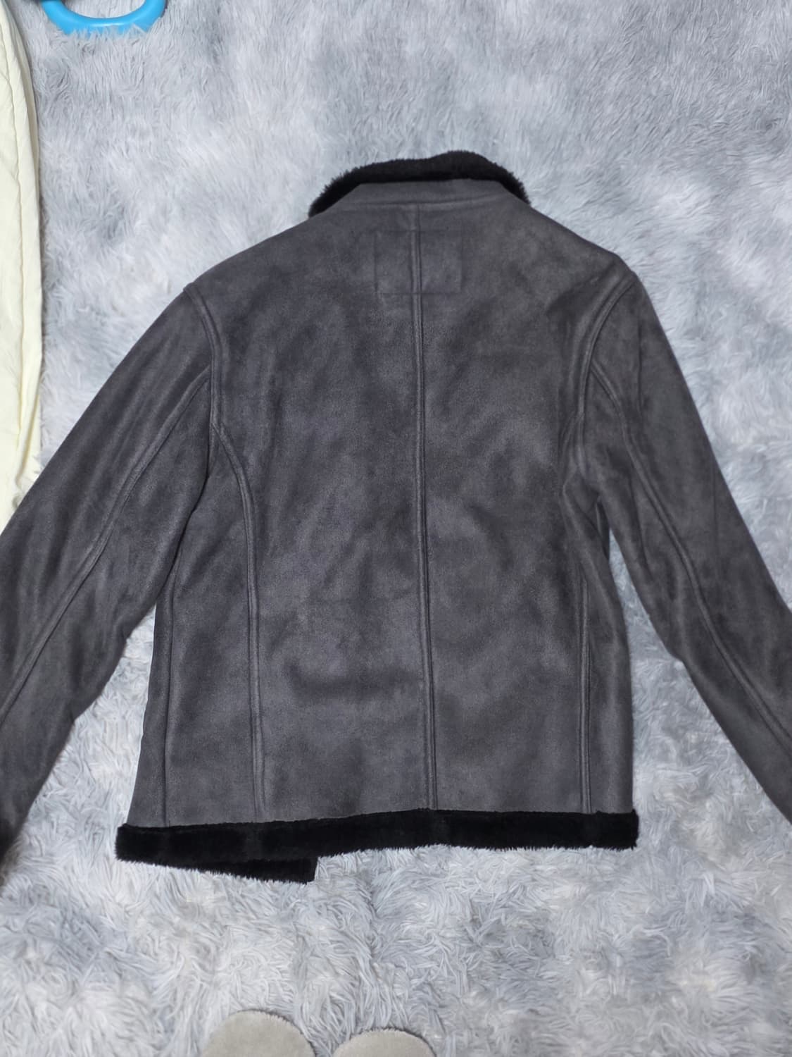 Roushatte 하이넥 버클 무스탕 그레이 상품이미지2