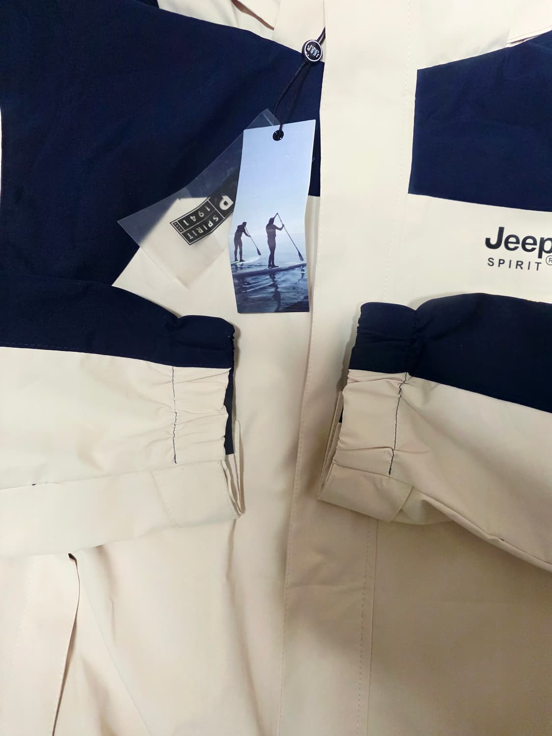 [지프] 스피릿 베이지 블랙 배색 고프코어 바람막이 3XL (실측100) 상품이미지5