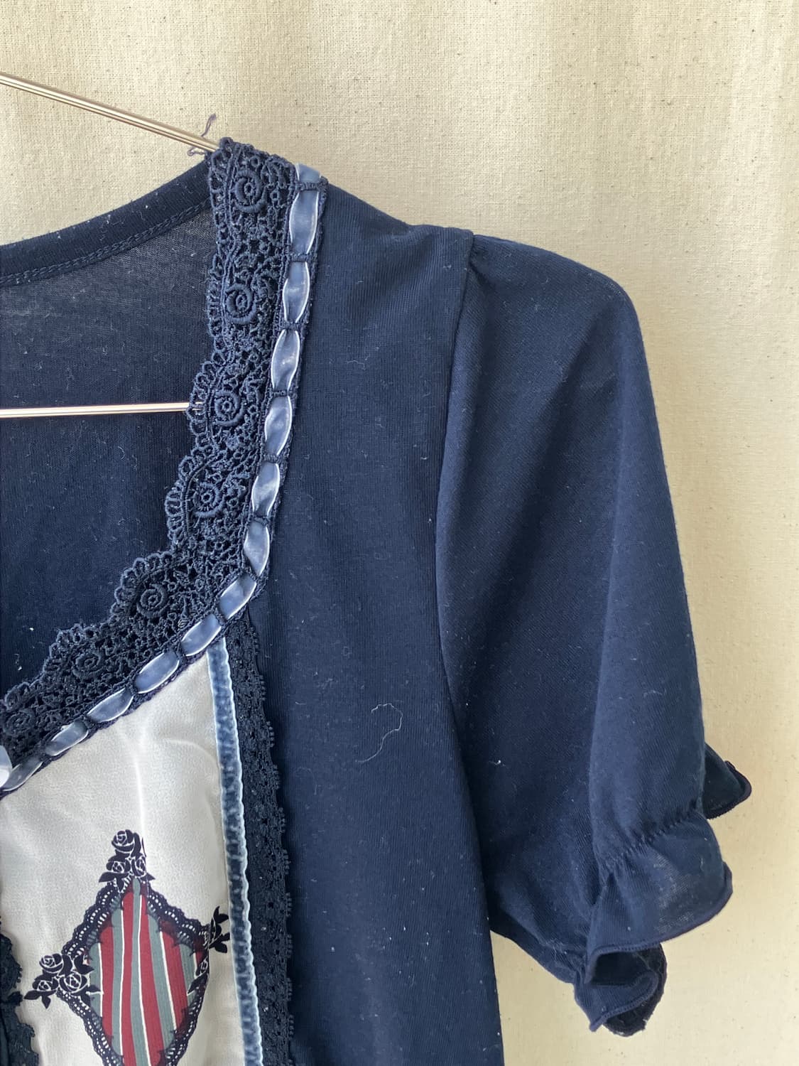 Axes Femme velvet lace line blouse 상품이미지10