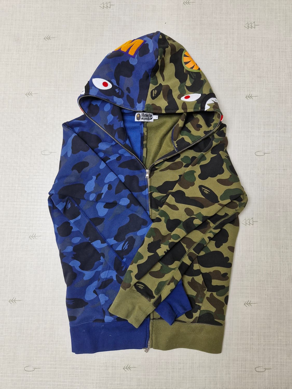 베이프 반반 카모 후드집업 L 상품이미지3