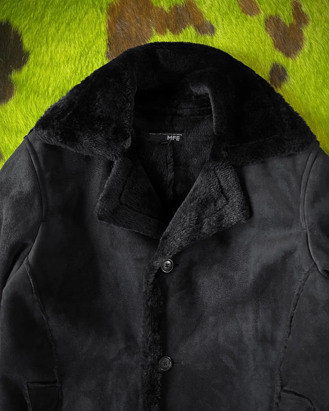 90-00s MFE Japan Black Leather Fur Coat 상품이미지5