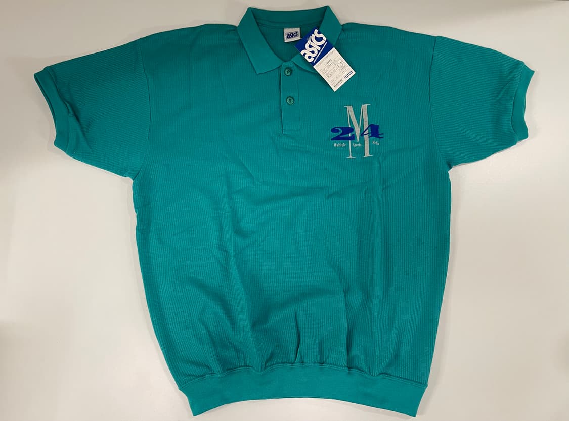 아식스 빈티지 90s 폴로 셔츠 올드 ASICS OLD 1990 틸 M 상품이미지1