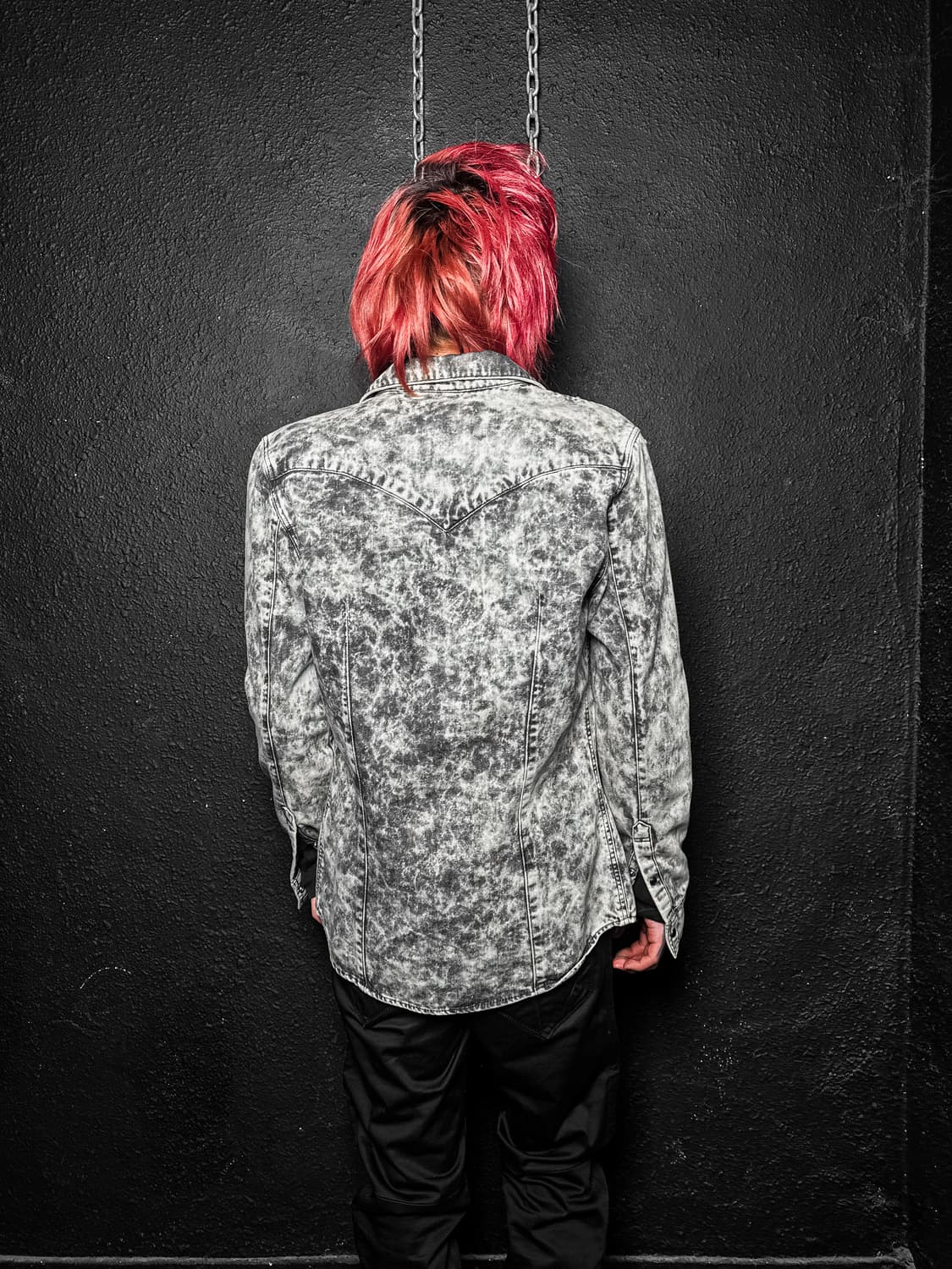 Acid Wash Denim Western Shirt 상품이미지5