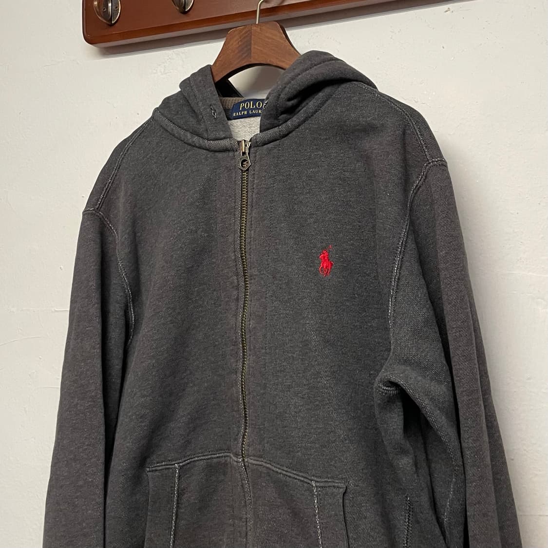 폴로 랄프로렌 빈티지 그레이 후드 집업   상품이미지2