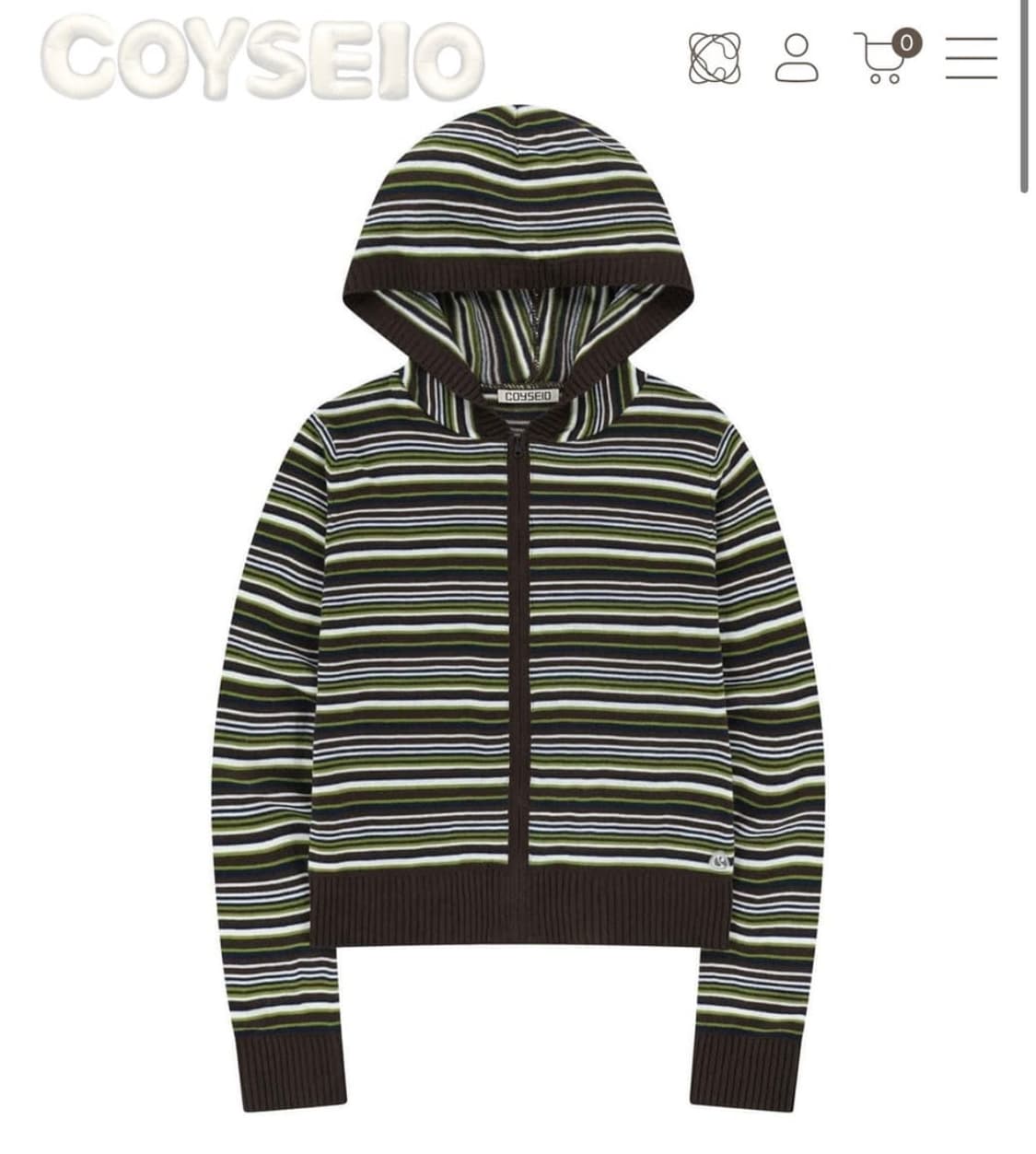코이세이오 소프트 니트 집업 스트라이프 상품이미지2
