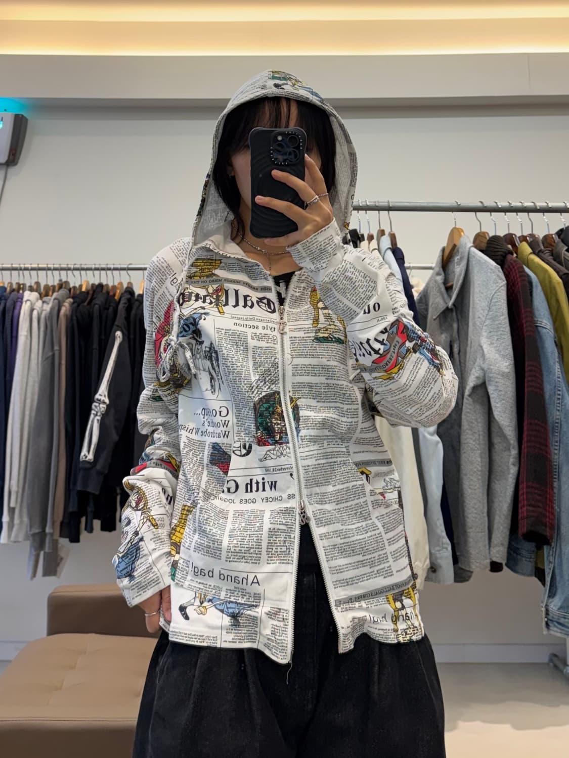 존 갈리아노 00s 뉴스페이퍼 프린트 후드집업 상품이미지5