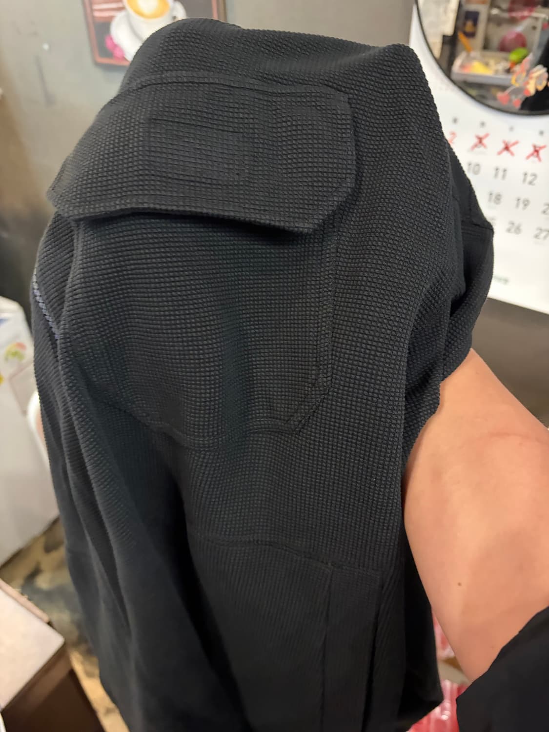 헬무트랭 HELMUTLANG 와플 니트하프집업 블랙 L 상품이미지9