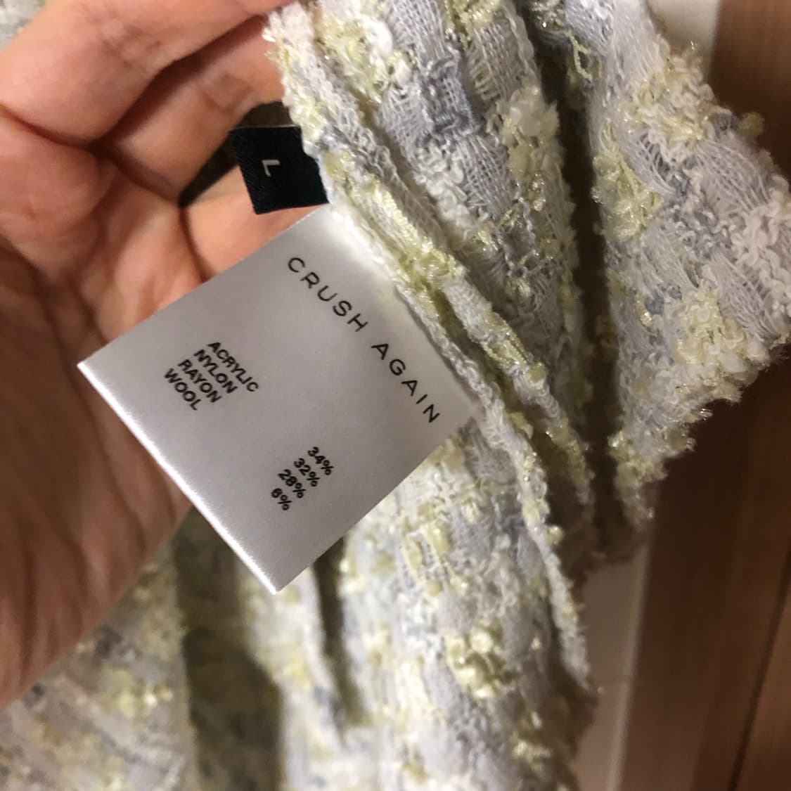 크러쉬어게인 트위드 셔츠 셔킷 L 가디건 자켓 상품이미지5