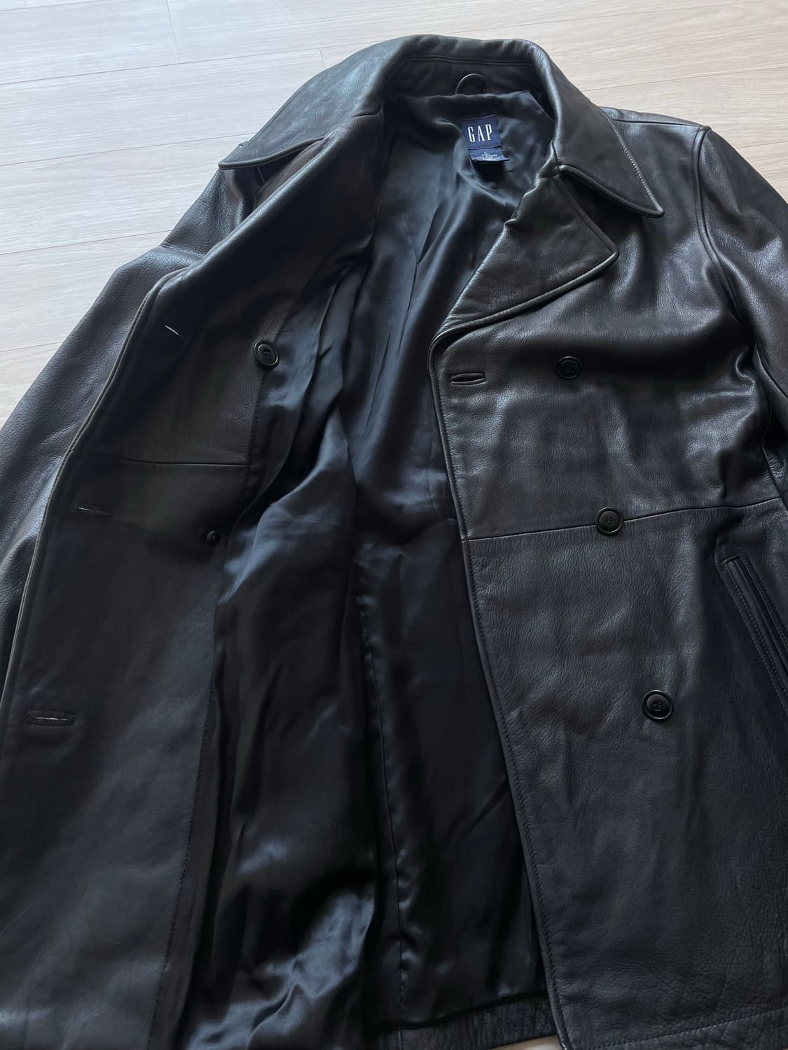 빈티지 올드갭 레더피코트 레더 코트 old gap leather 상품이미지4