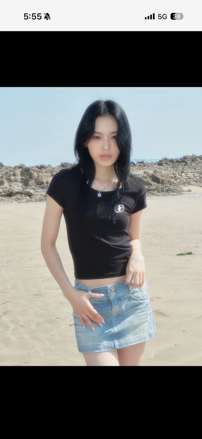 U NECK TEE / BLACK 상품이미지1