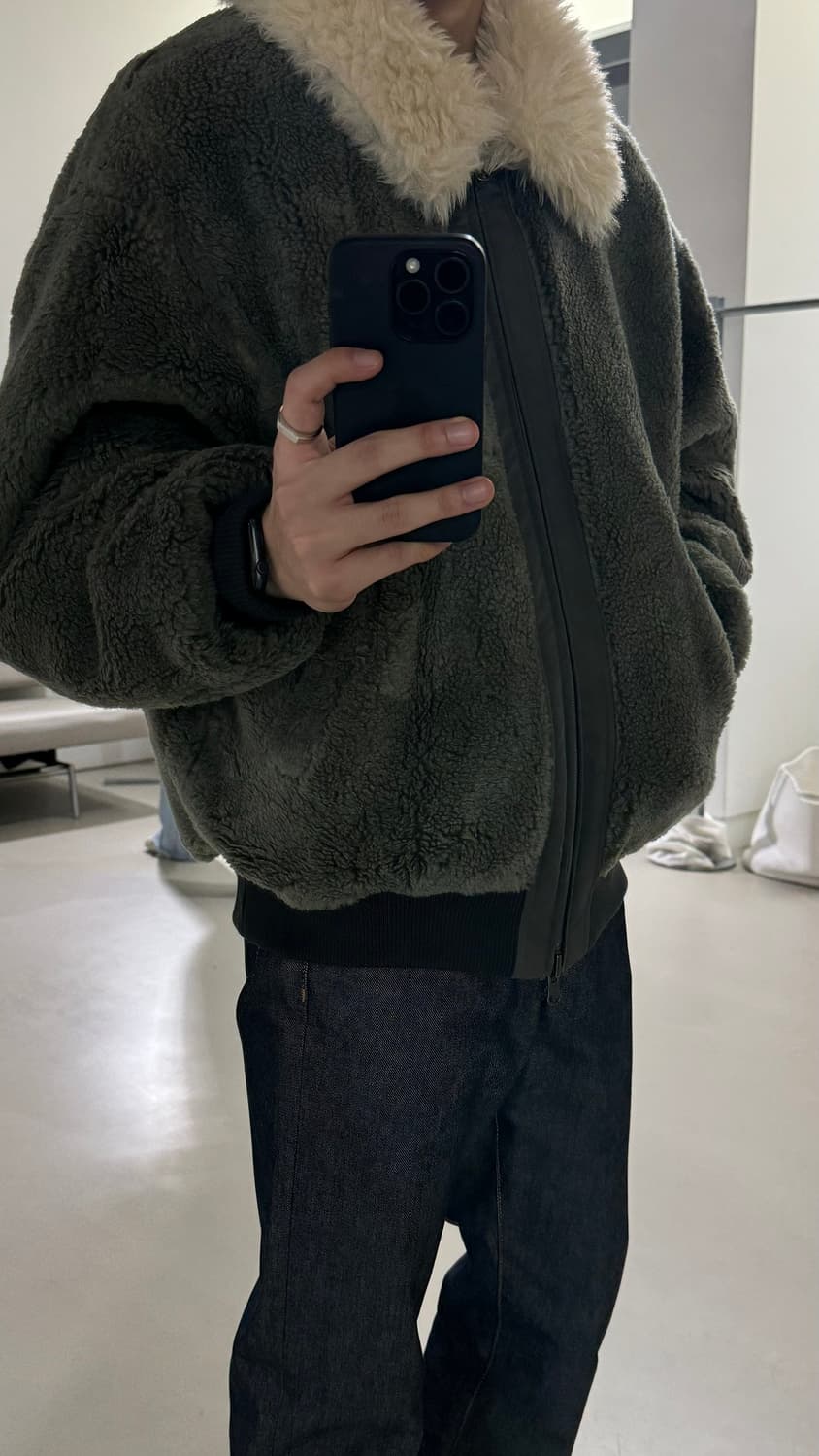 아모멘토 리버시블 시어링 점퍼 자켓 L 팝니다 상품이미지3