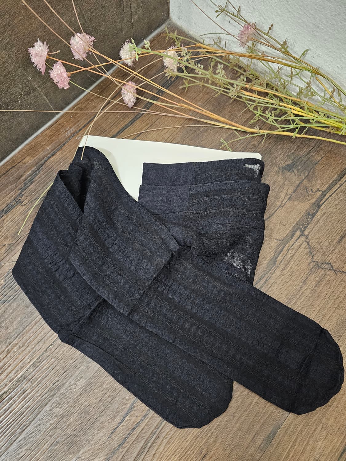 Marie Claire Paris 패턴 블랙 스타킹 상품이미지4