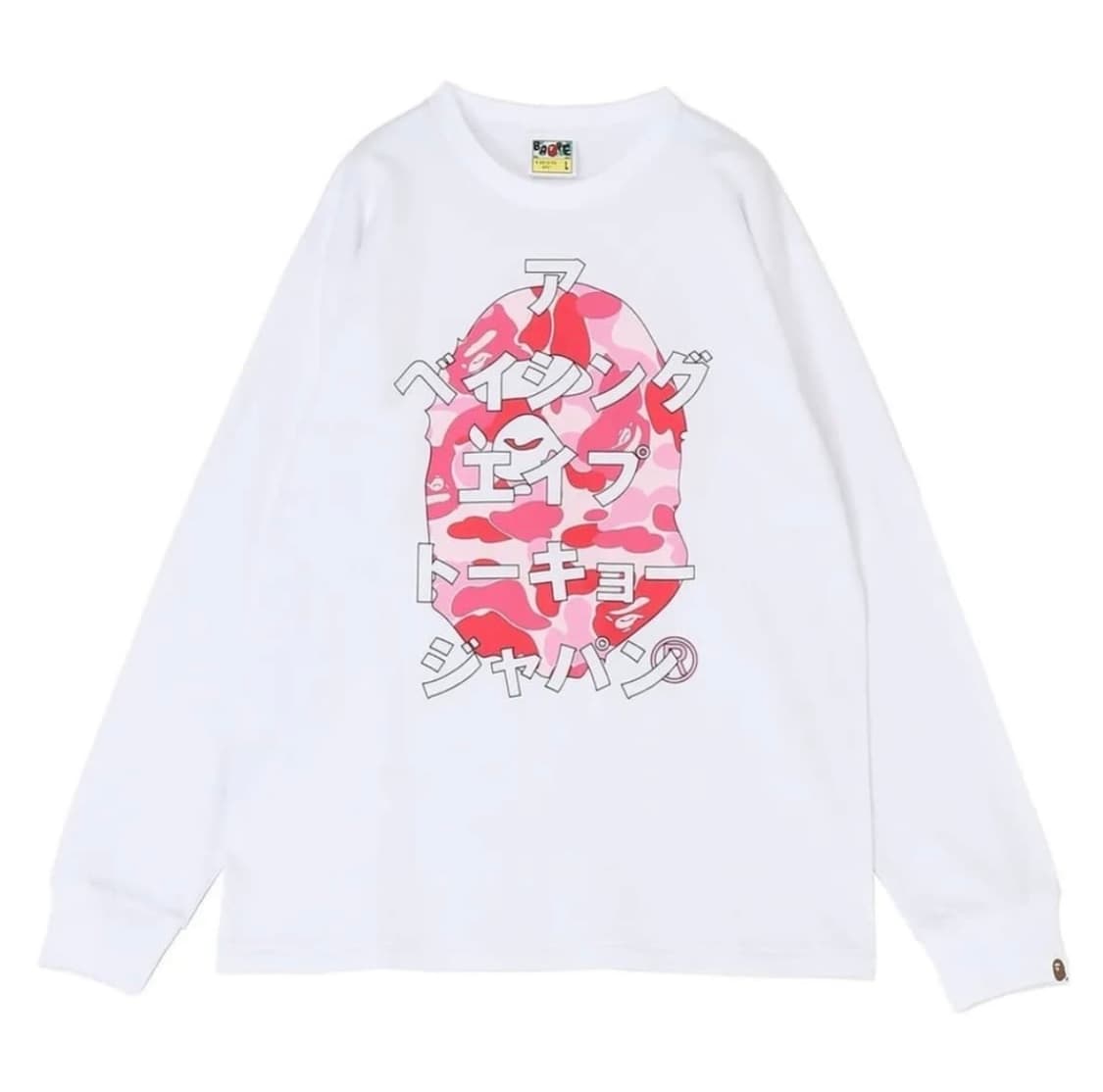베이프 ABC 카모 재패니즈 레터스 롱슬리브 핑크카모 L 상품이미지1