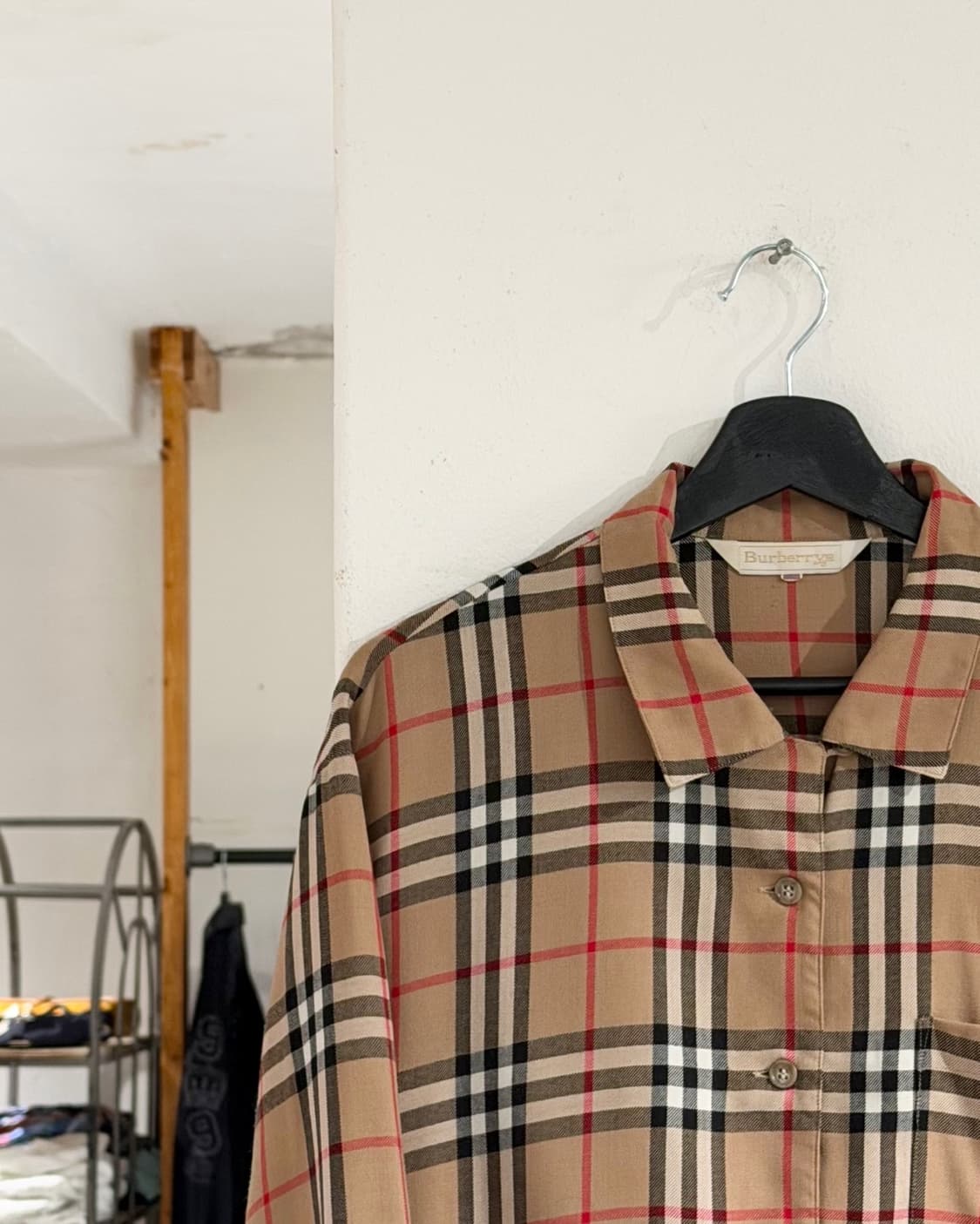 버버리 베이지 체크 코튼 셔츠 상품이미지2