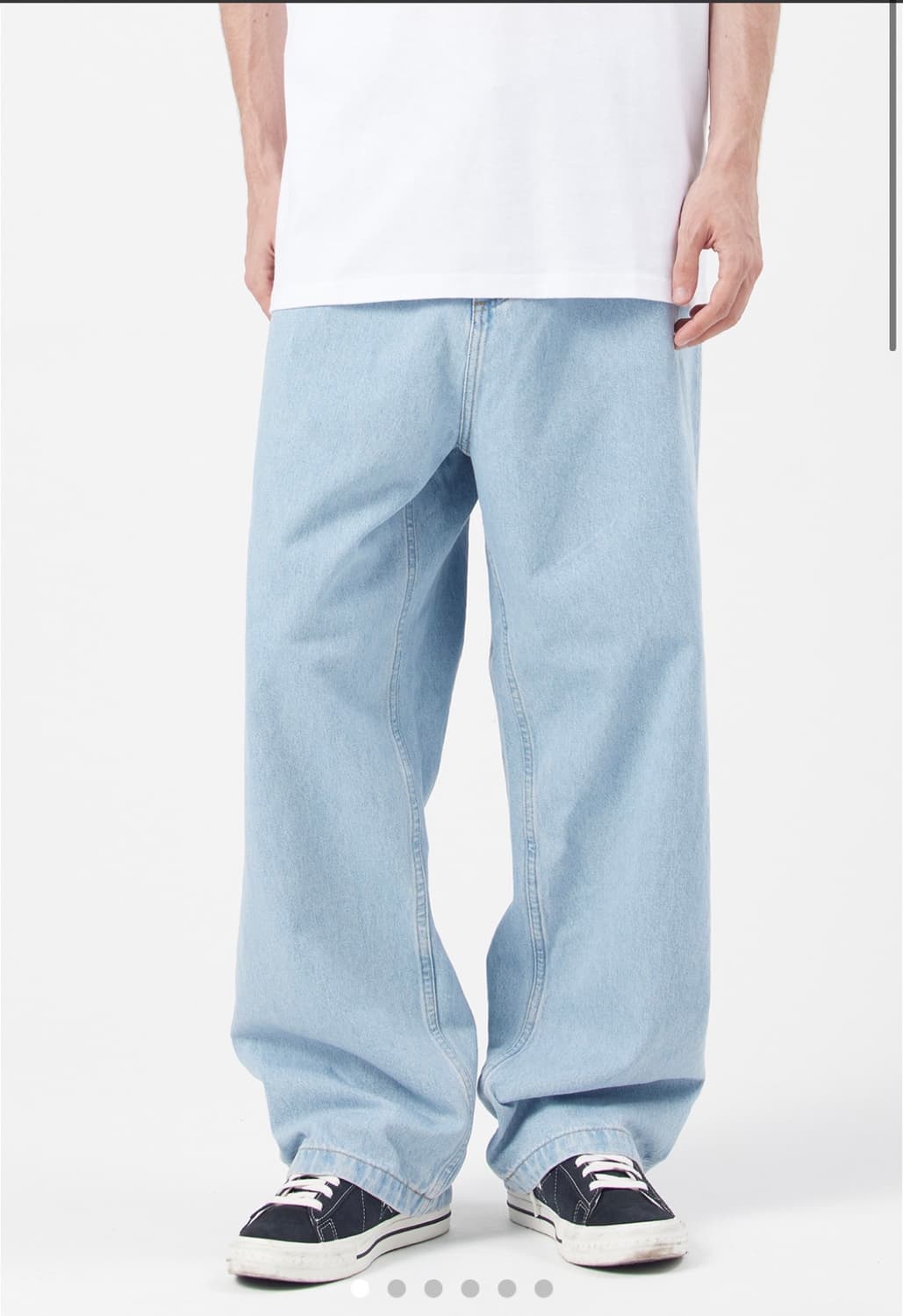 칼하트wip 브랜든 팬츠 블루 헤비 스톤 블리치드(S) 상품이미지1