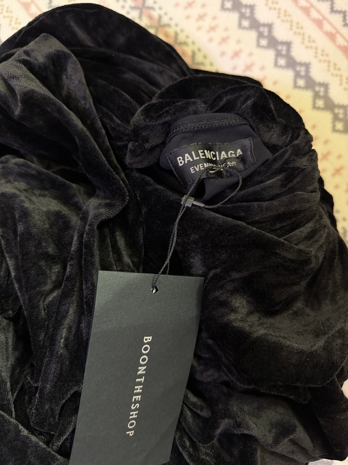 발렌시아가 벨벳 드레이프 미니 드레스 38 상품이미지3