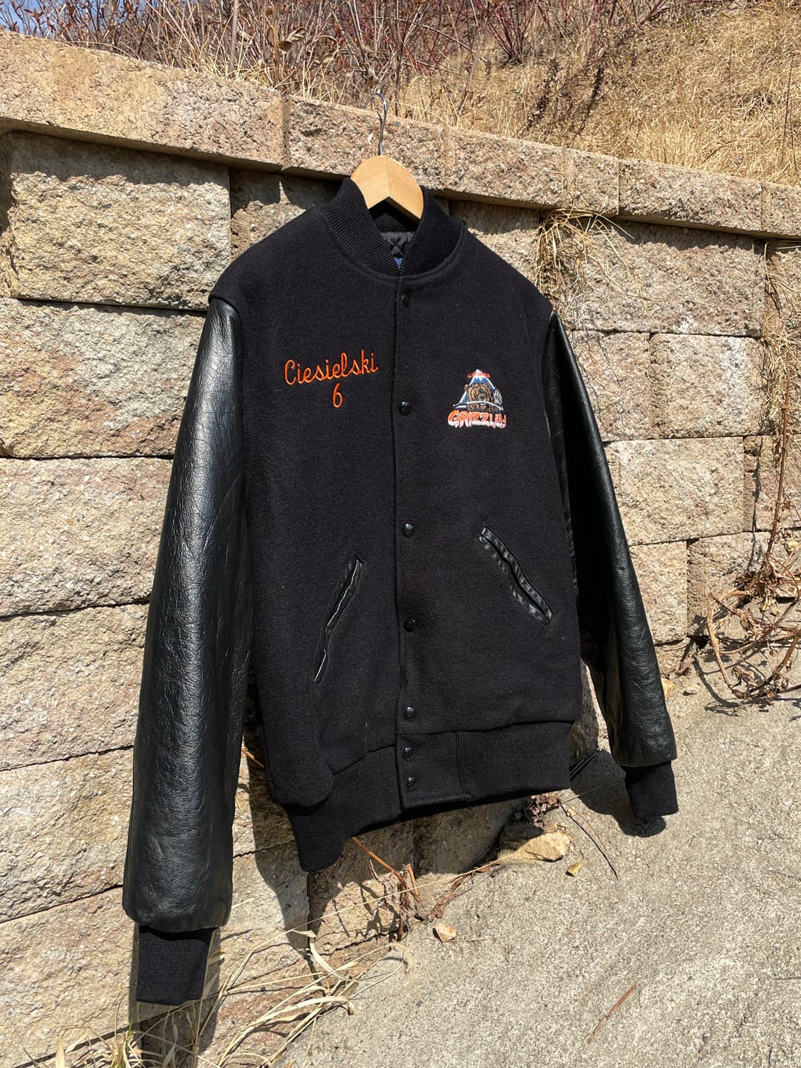 90's 레더 바시티 자켓 상품이미지2