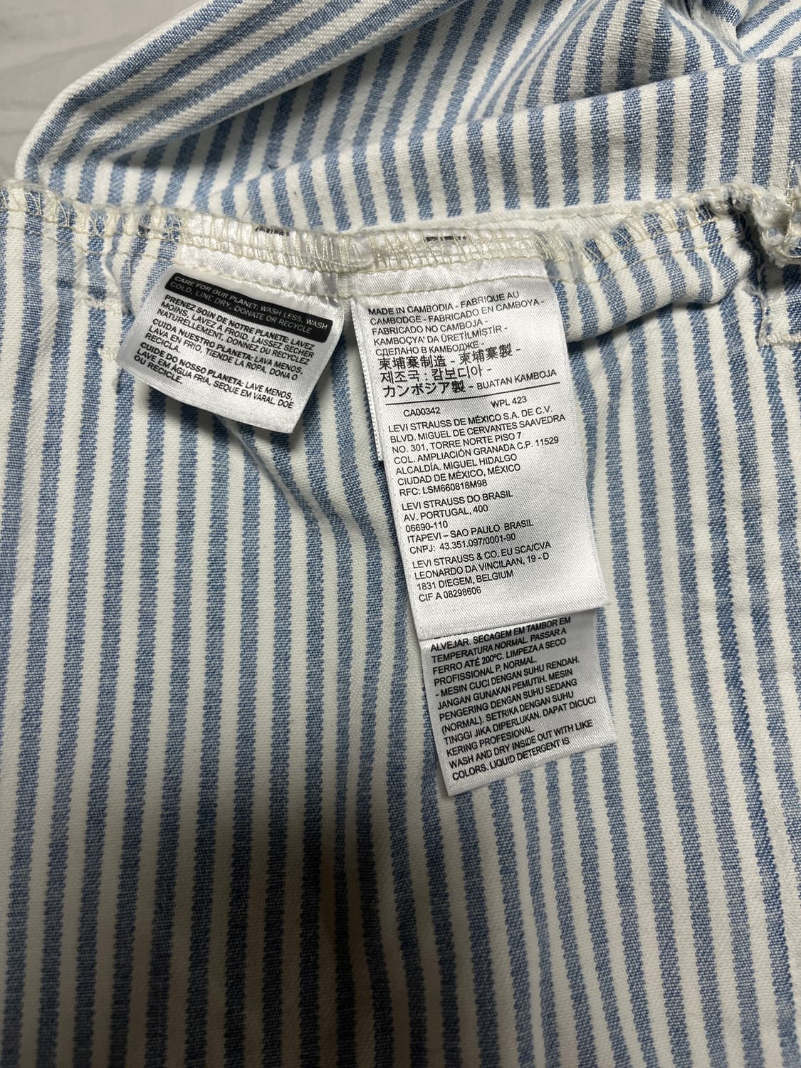 [M] 리바이스 핀스트라이프 레일로드 히코리 트러커 데님 자켓 상품이미지8