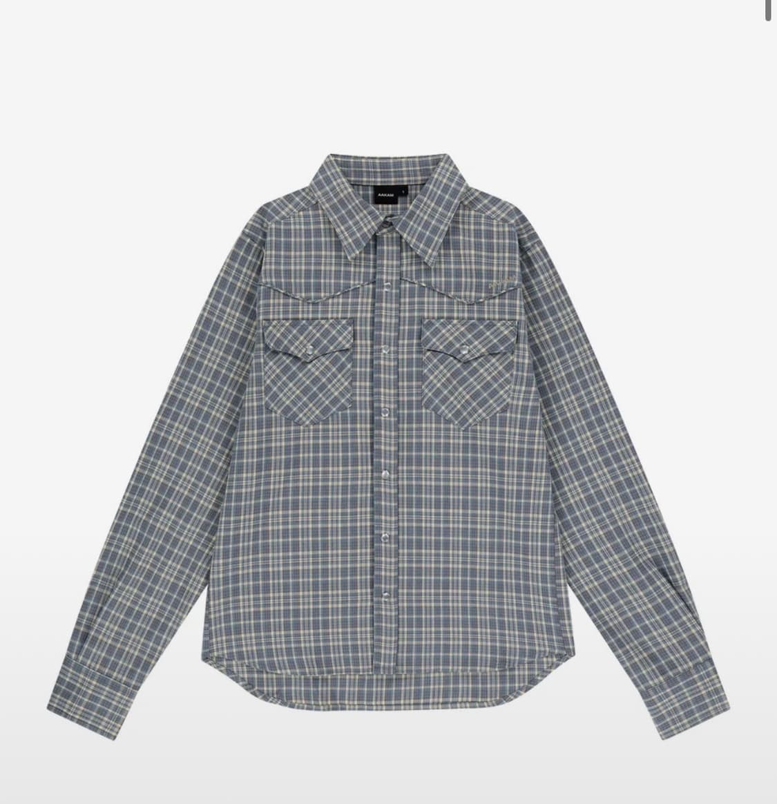 아캄 웨스턴 체크 셔츠 블루 상품이미지1