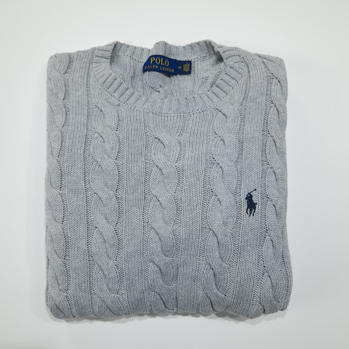 CL426 M 폴로 코튼 케이블 아이스 그레이 크루넥 니트 스웨터 상품이미지7