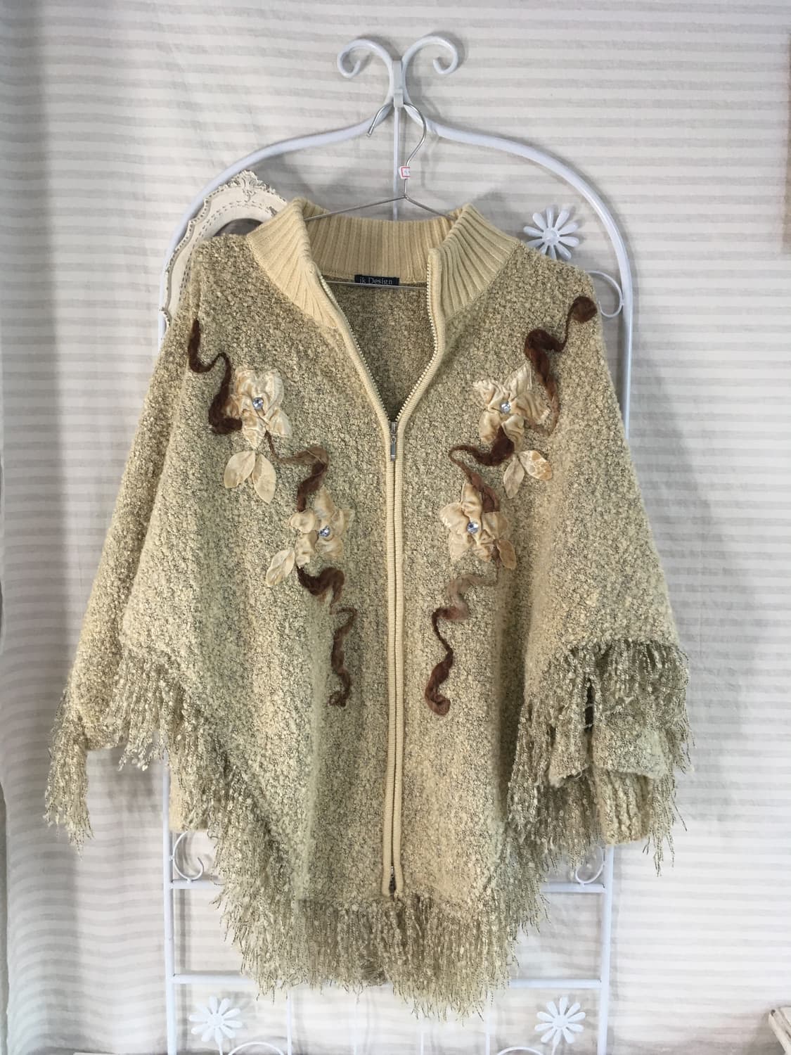 일본빈티지 페일 옐로우 보카시 케이프 투웨이 집업 상품이미지5